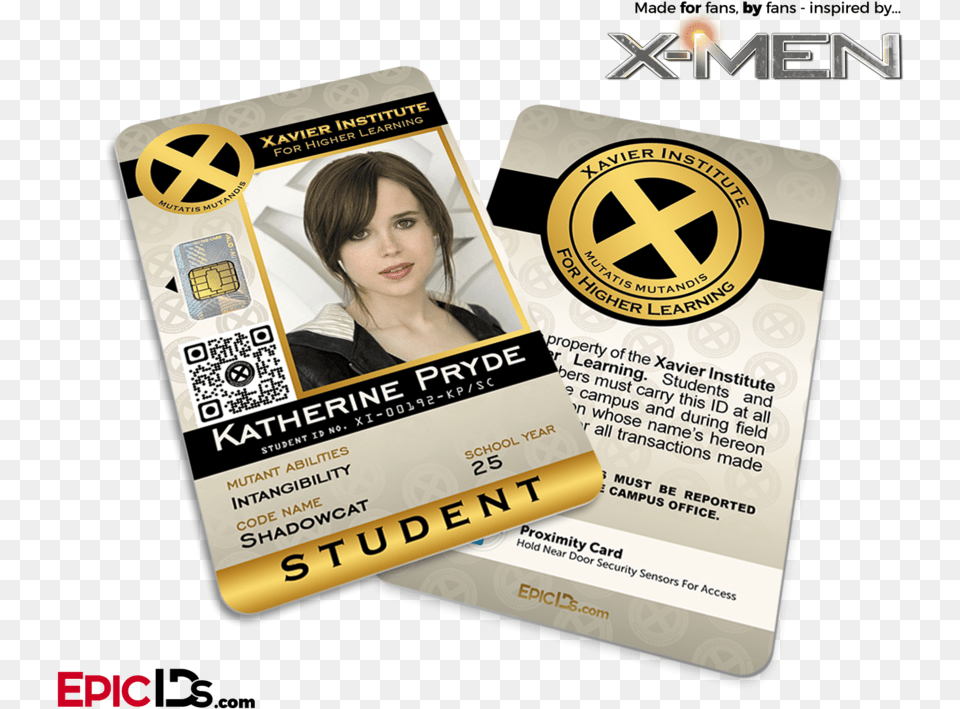 Xavier Institute For Higher Learning X Men X Men Id Card, Text, Adult, Qr Code, Person Free Transparent Png