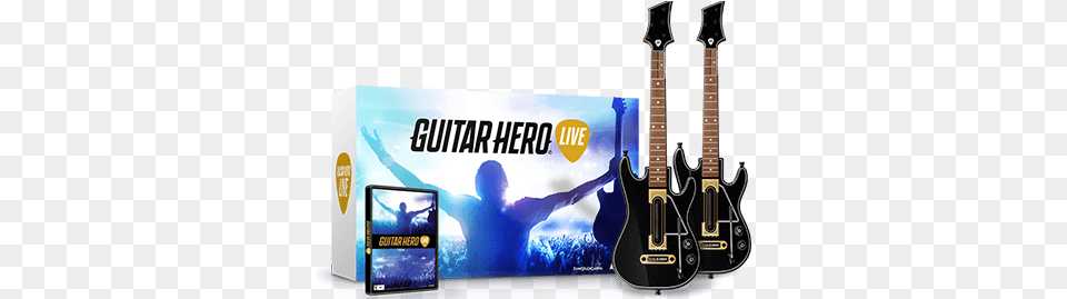 Xbox 360 Guitar Hero Live 2 Pack Bundle With Game Guitar Hero Live Xbox, Musical Instrument, Person, Head, Electric Guitar Png