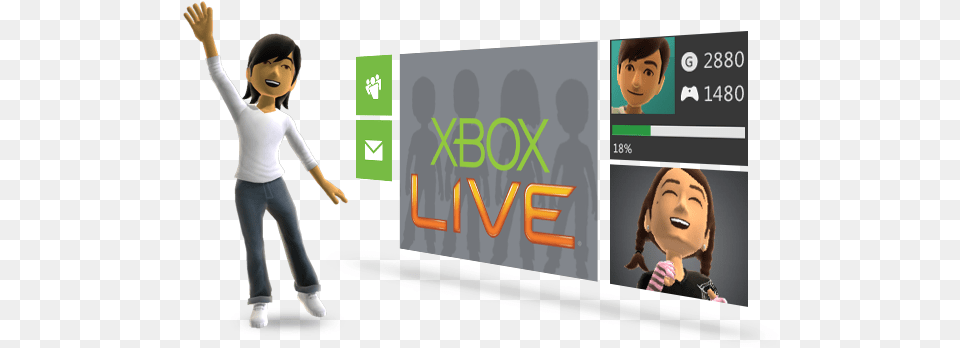 Xbox Live 1 Month Gold Membership New Xbox 360 Dashboard 2011, Child, Female, Girl, Person Free Png Download