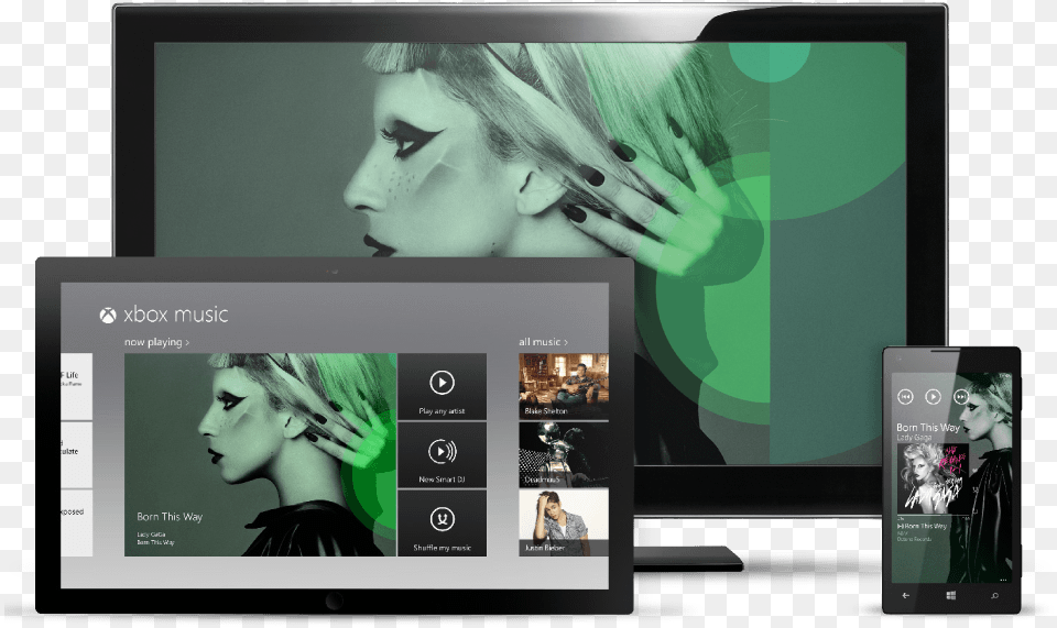Xbox Music39s Ad Based Revenue Model Takes Shape Lady Gaga Born This Way Digi Cd Maxi, Adult, Screen, Person, Female Free Png