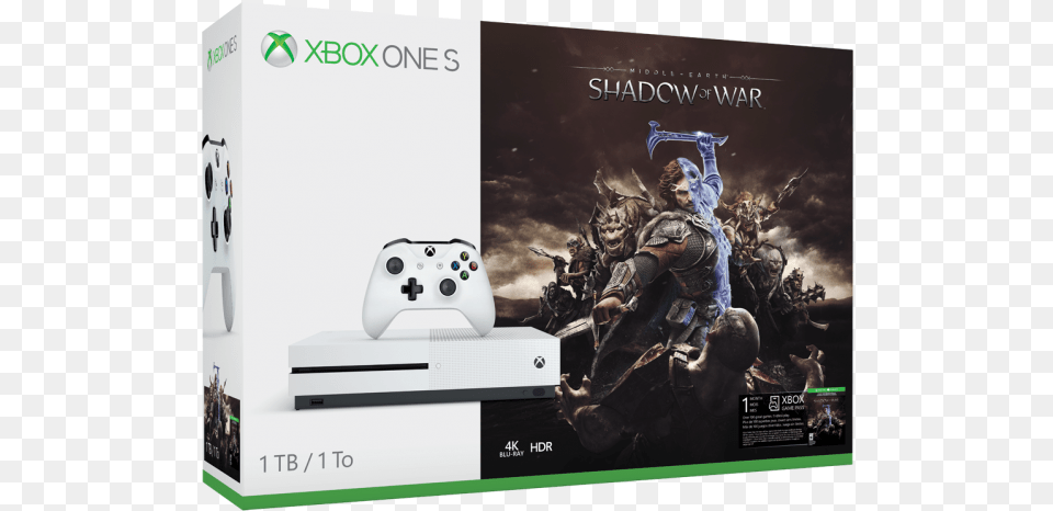 Xbox One S Shadow Of War Bundle, Adult, Male, Man, Person Png