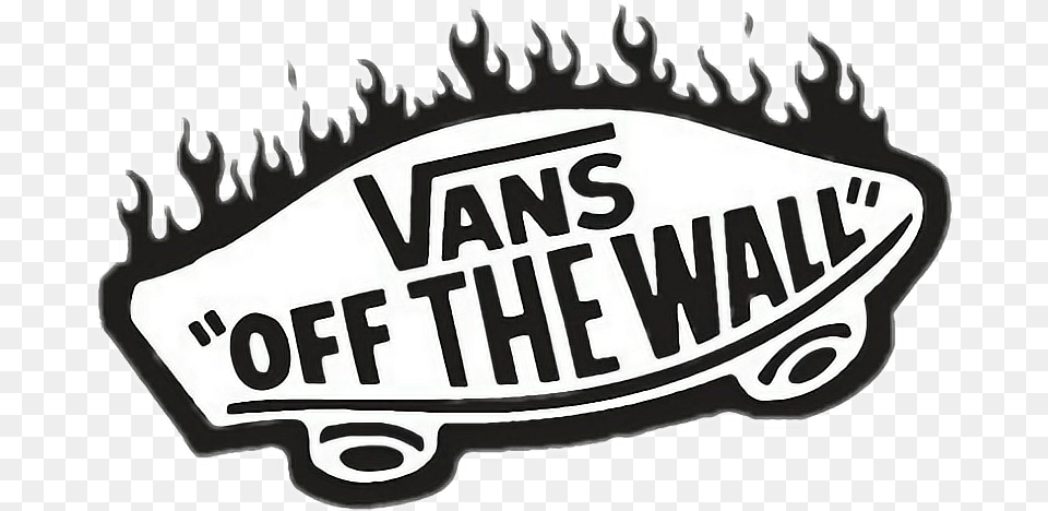 Xcataisix Vans Vansoffthewall Fire Blackandwhite Logo, Sticker, Text Free Png