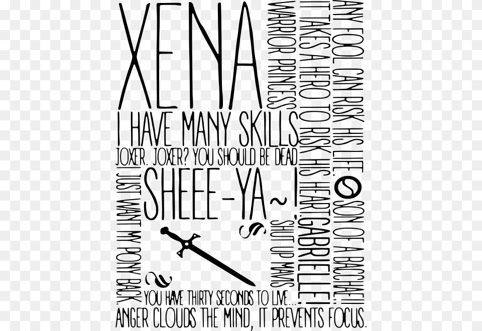 Xena Word Art Calligraphy, Gray Free Png