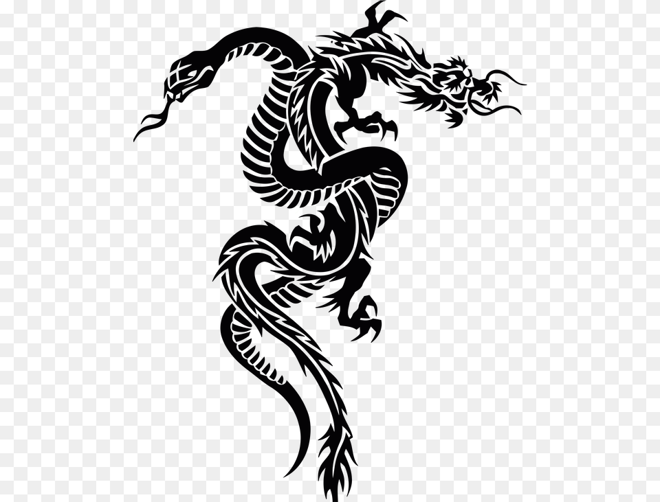 Xenodermus Snakes Dragon Clipart Hd Clipart Dragon And Snake Tattoo Designs, Silhouette, Animal, Mammal, Panther Free Png