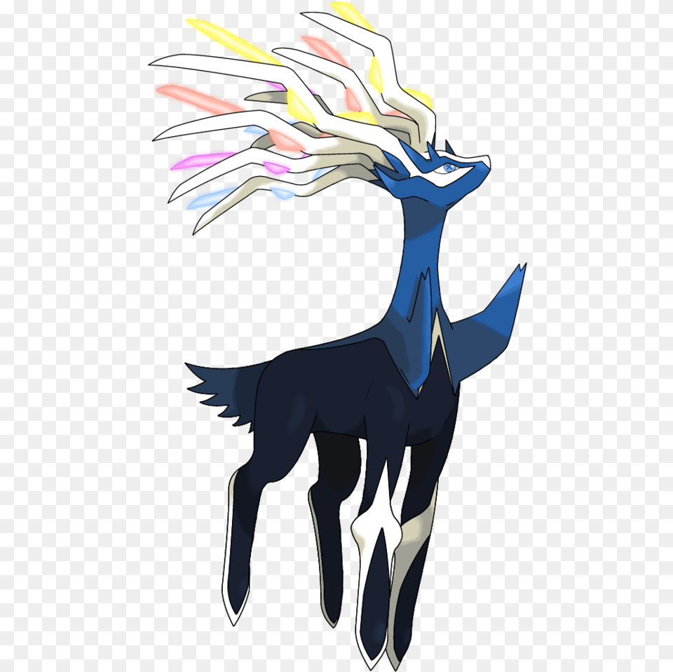 Xerneas Pokemon Tipo Hada Legendario, Graphics, Art, Wildlife, Person Png Image