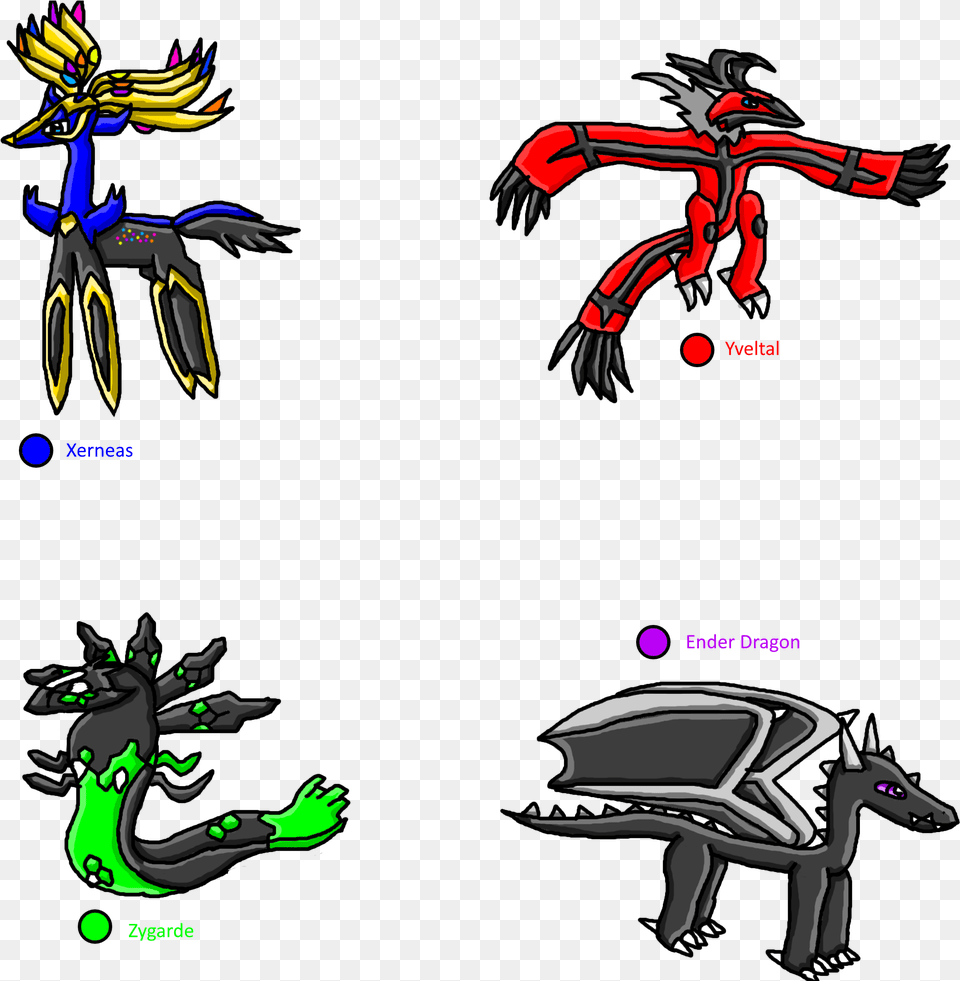 Xerneas Yveltal Zygarde And Ender Dragon Xerneas And Yveltal, Book, Comics, Electronics, Hardware Free Png