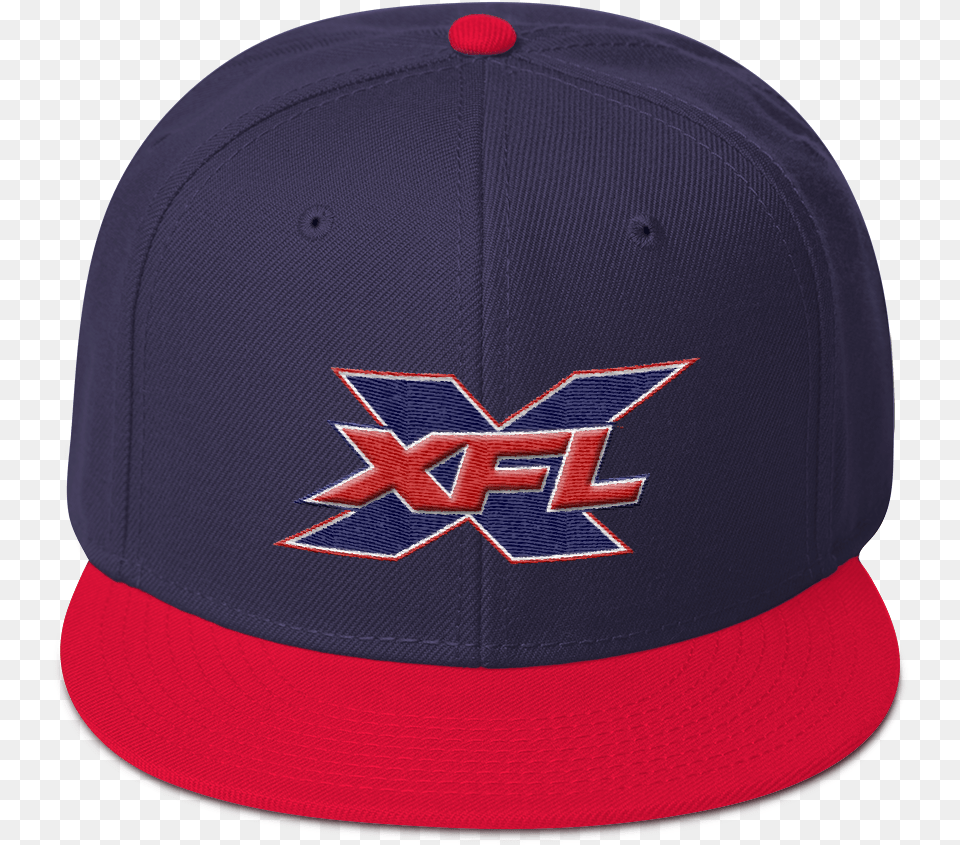 Xfl Navy Red Flat Brim Snapback Hat Baseball Cap, Baseball Cap, Clothing Free Png Download