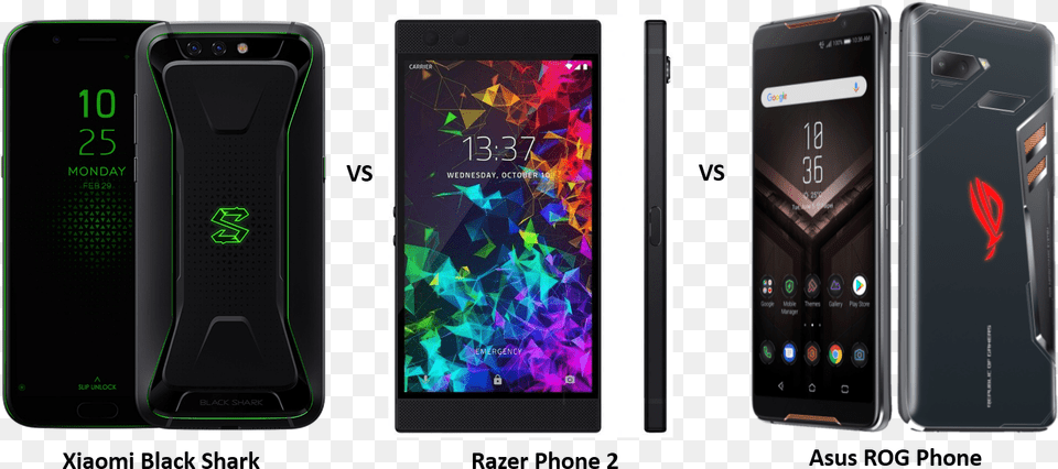 Xiaomi Black Shark Vs Razer Phone 2 Vs Asus Rog Phone, Electronics, Mobile Phone, Iphone, Computer Hardware Free Png