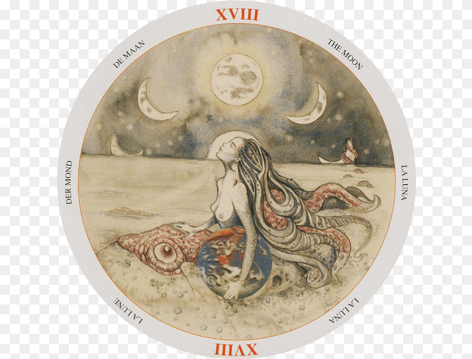 Xiii La Luna Circle Of Life Tarot, Art, Painting, Adult, Wedding Png