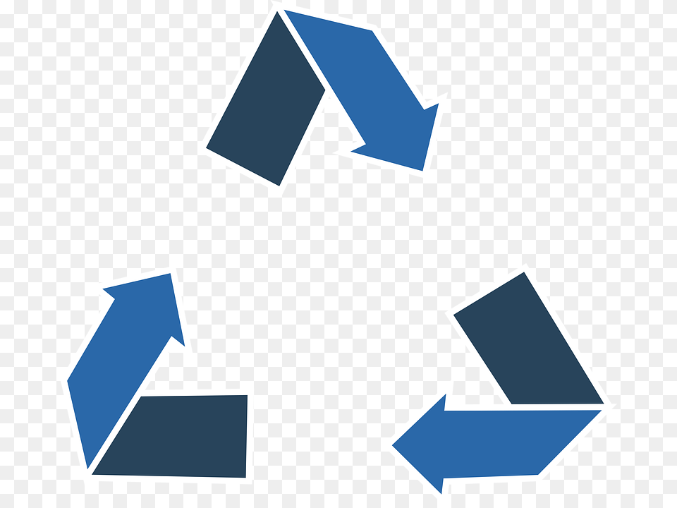 Xito Del Marketing Digital Simbolo De Reciclaje Azul, Recycling Symbol, Symbol, Triangle Free Png