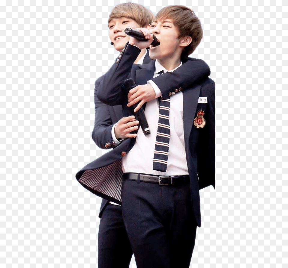 Xiuchen Exo And Chenmin Image, Accessories, Suit, Microphone, Tie Png
