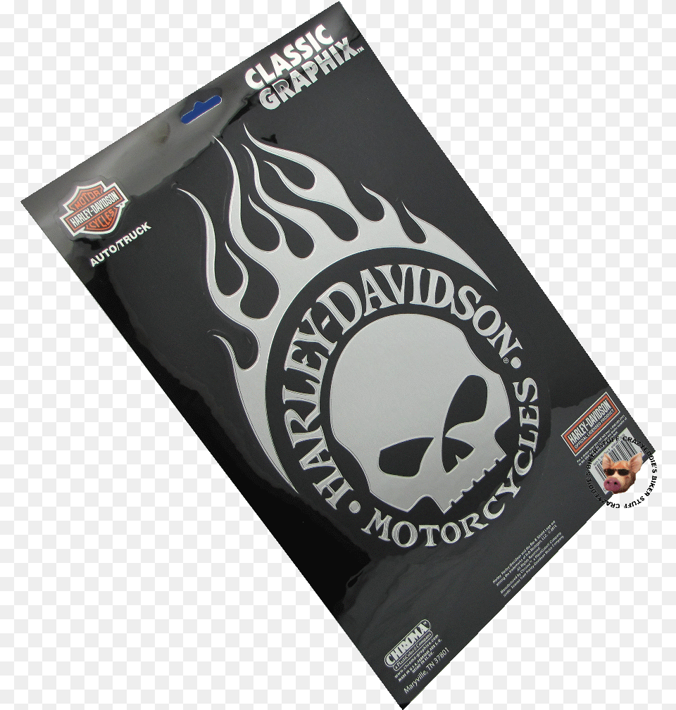 Xl Harley Davidson Motorcycle Willie G Skull Chrome Decal Made In The Usa Language, Advertisement, Poster, Person, Document Free Png