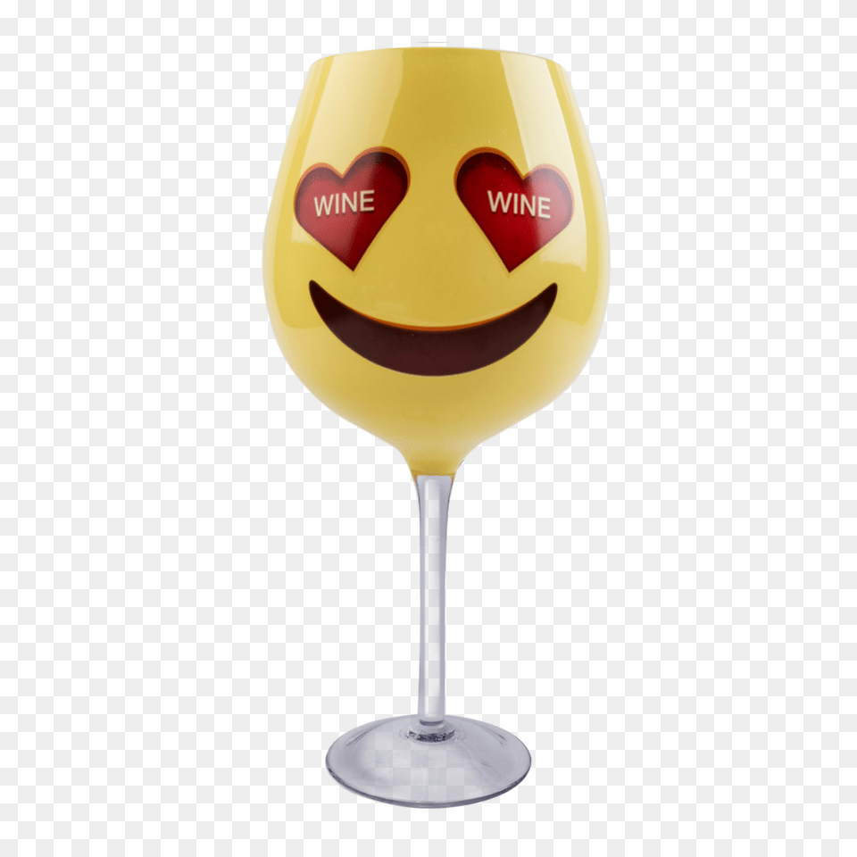 Xl Wine Glass Emoji Heart Eyes Wine Glass Dci Gift, Alcohol, Beverage, Liquor, Wine Glass Free Png