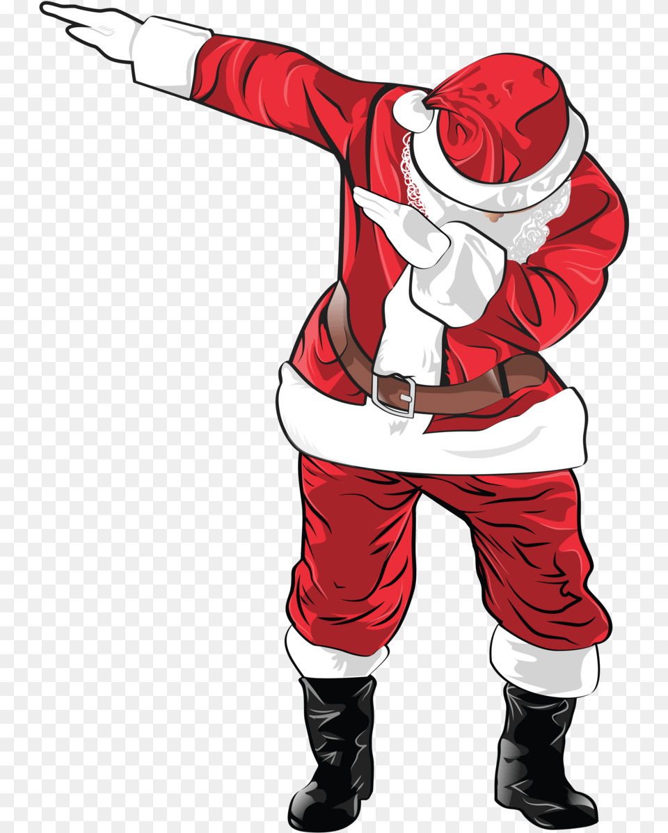 Xmas Dabbing Santa Large Cartoon, Person, Book, Comics, Publication Free Png