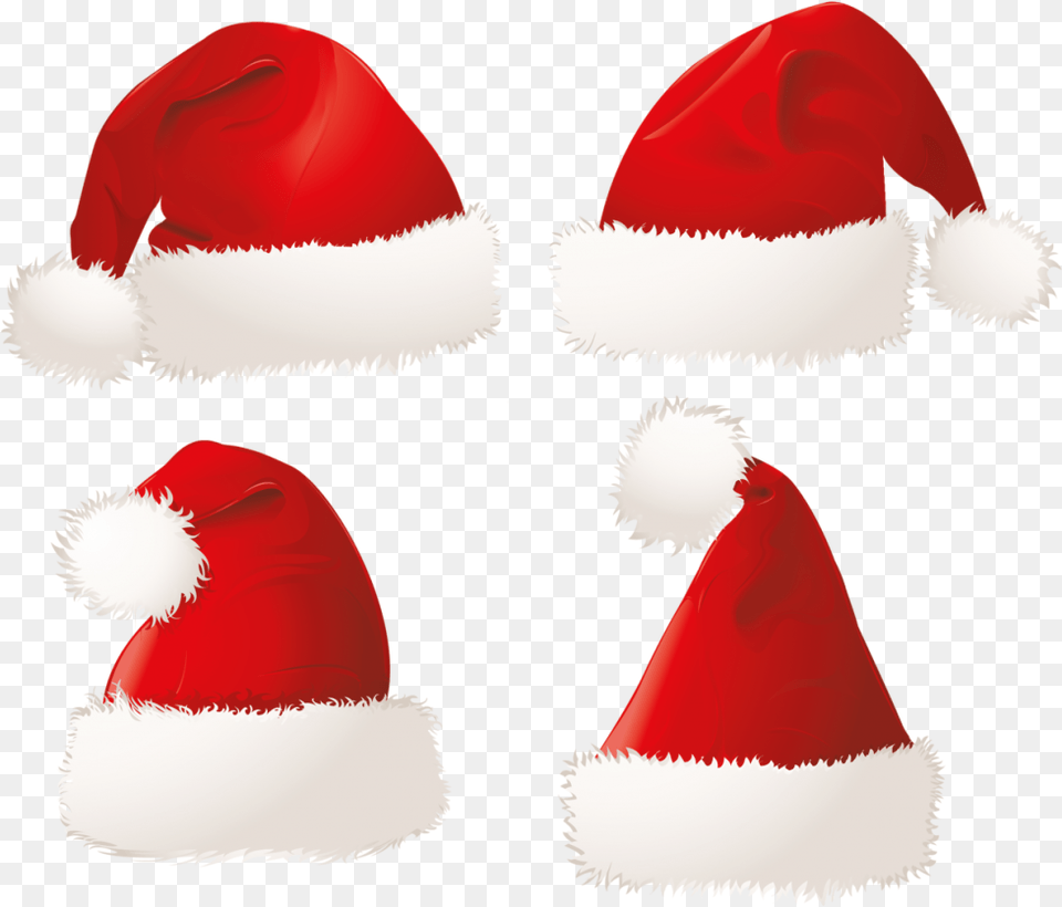 Xmas Santa Claus Hat Transparent Background Transparent Christmas Hat, Clothing, Cap, Food, Sweets Free Png Download