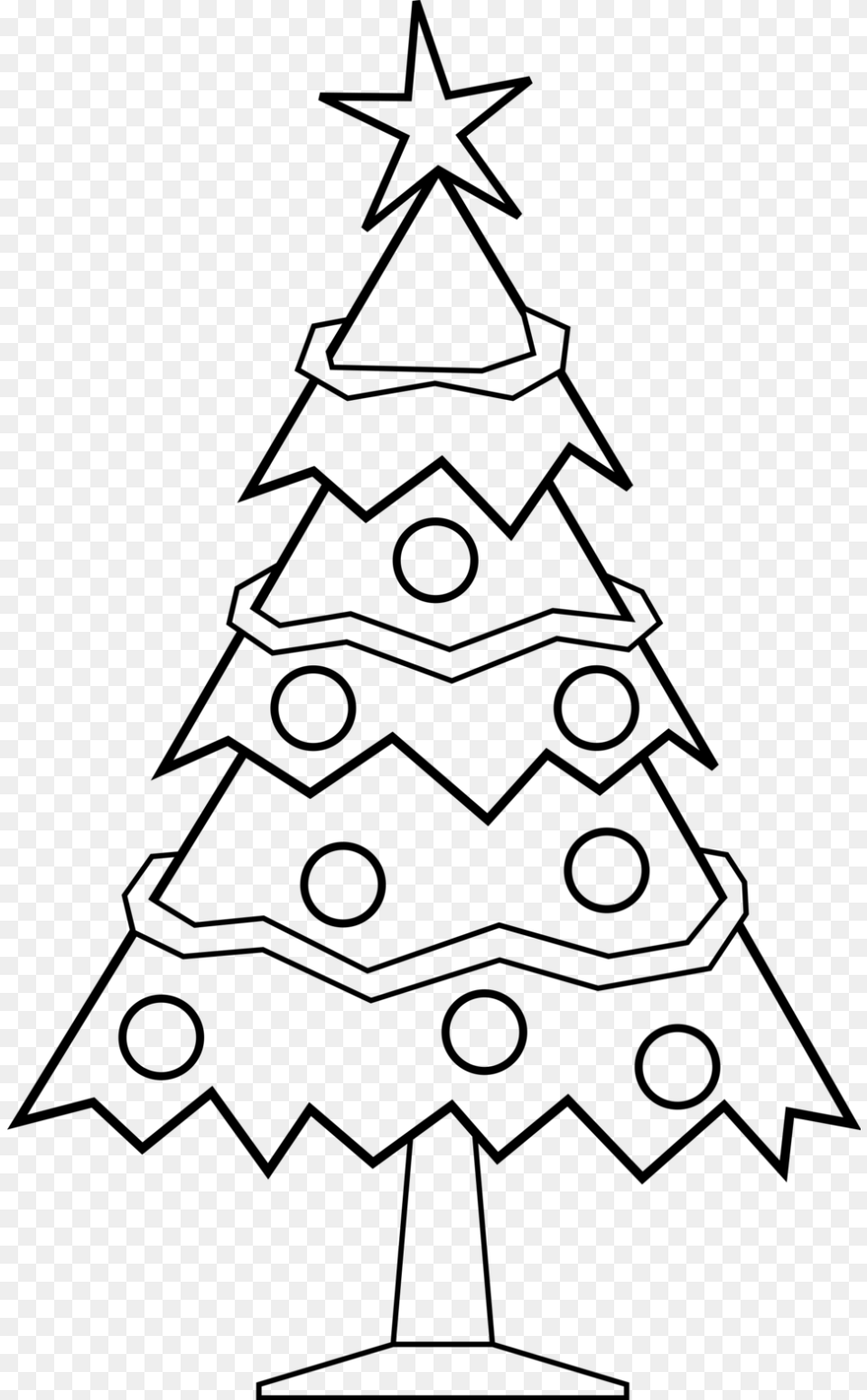 Xmas Tree Clipart Black And White, Gray Free Transparent Png