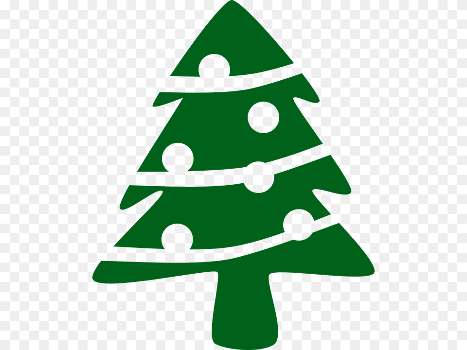 Xmas Tree Silhouette 7 Christmas Gift Tag Circle, Green, Christmas Decorations, Festival, Christmas Tree Png Image