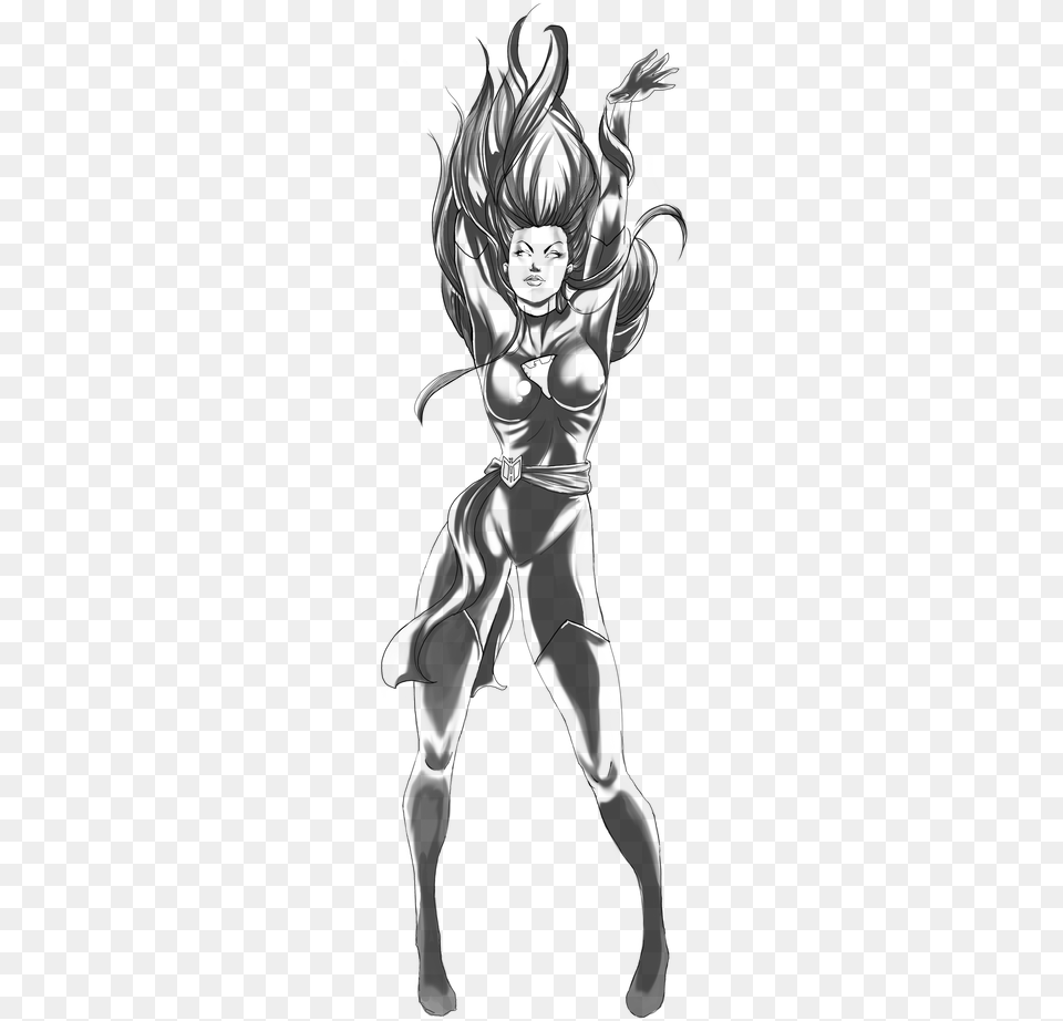 Xmen Drawing Line Art Jean Grey X Men Phoenix Drawing, Gray Png