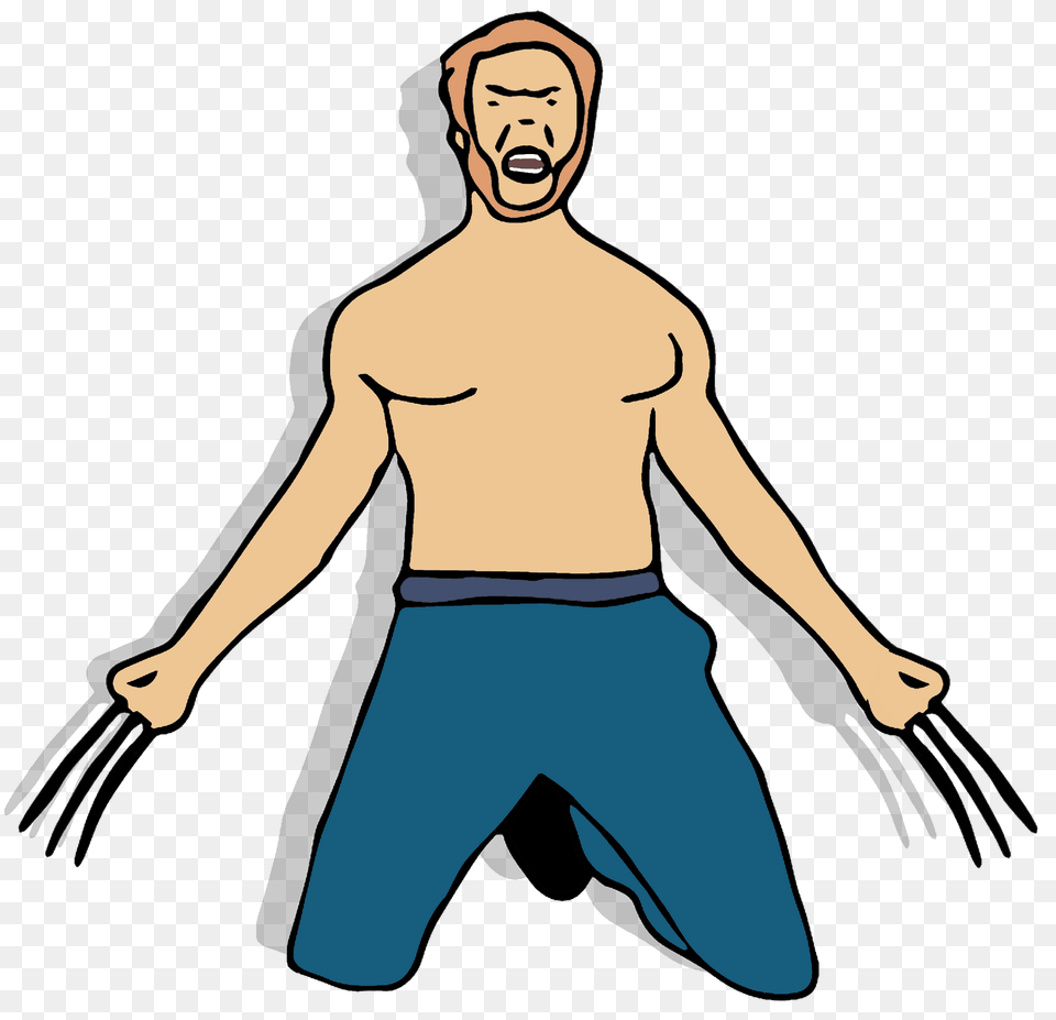 Xmen Wolverine Clipart, Fork, Cutlery, Man, Male Png