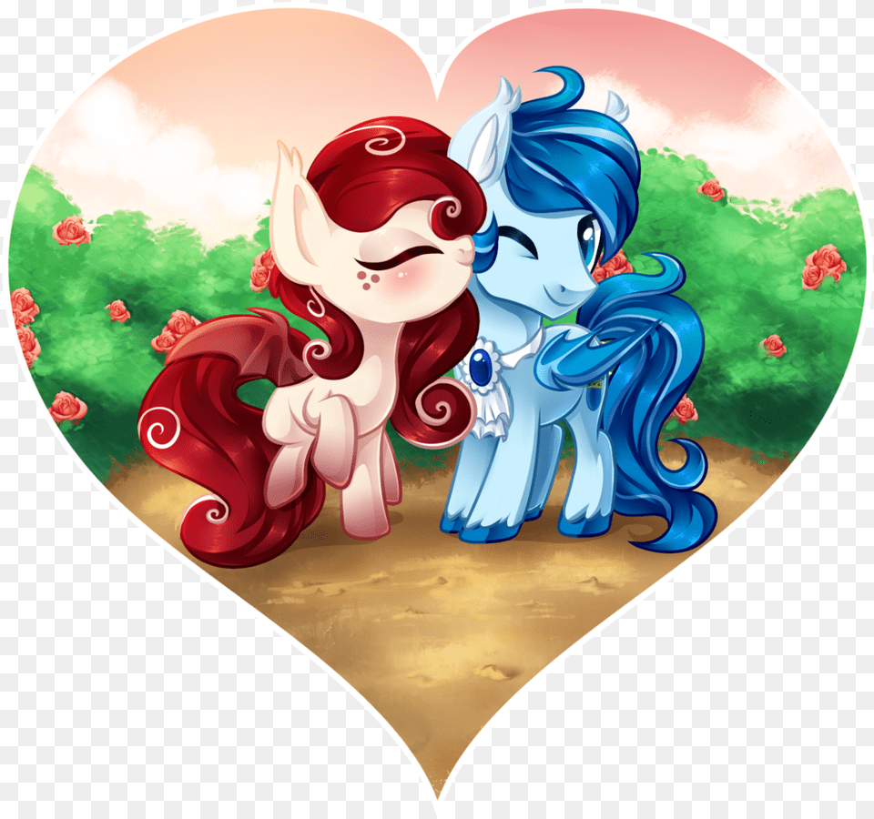 Xnighteddashx Bat Pony Blushing Couple Cute Female Cartoon, Heart, Balloon Free Png