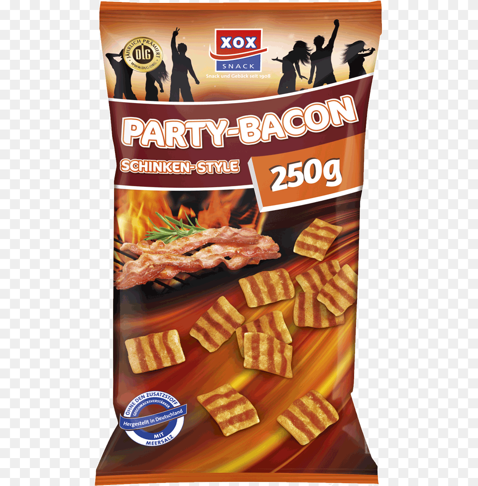 Xox Party Bacon 250g Xox, Adult, Person, Woman, Food Free Png Download