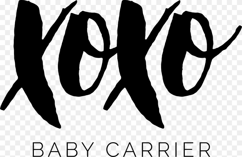 Xoxo Baby Carrier Calligraphy, Gray Free Png