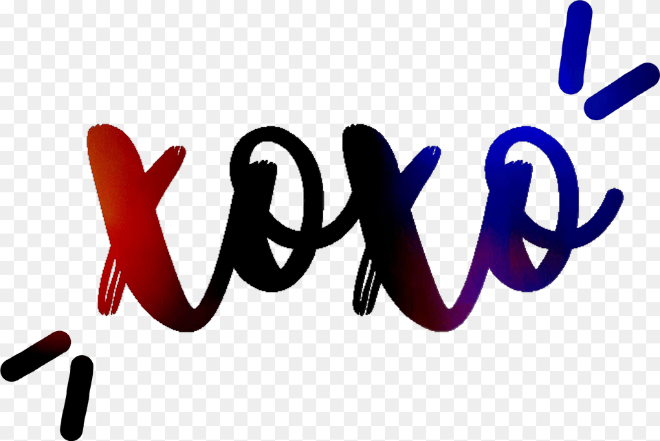 Xoxo Calligraphy Word Cute Kawaii Original Gradient Fre, Light, Lighting, Logo Png Image