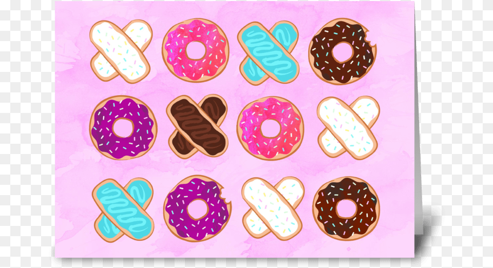 Xoxo Donuts Greeting Card Sprinkles, Cream, Dessert, Sweets, Food Png Image