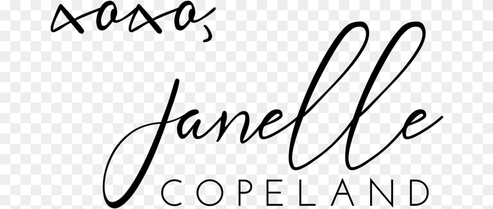 Xoxo Janelle Copeland Logo Calligraphy, Gray Free Transparent Png
