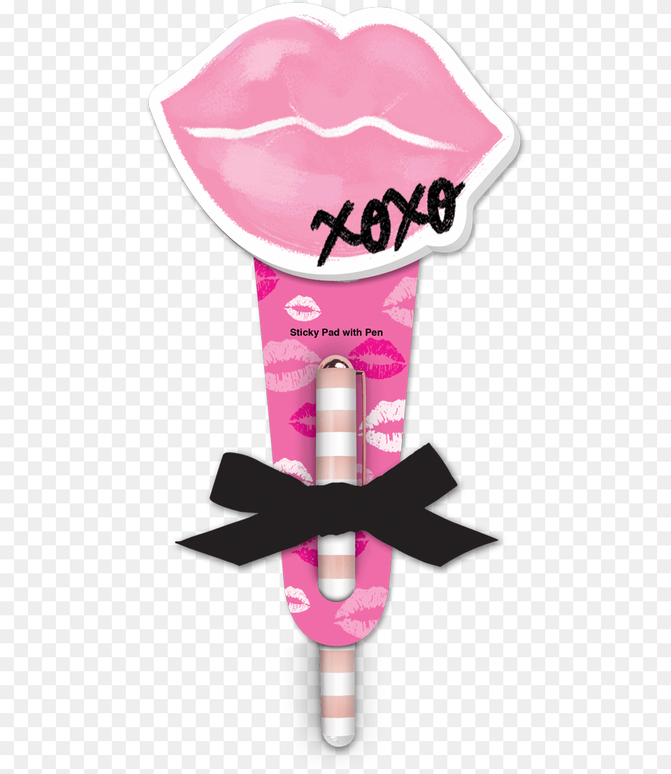 Xoxo Lips Sticky Pad With Pen Heart, Cosmetics, Lipstick, Cream, Dessert Free Transparent Png