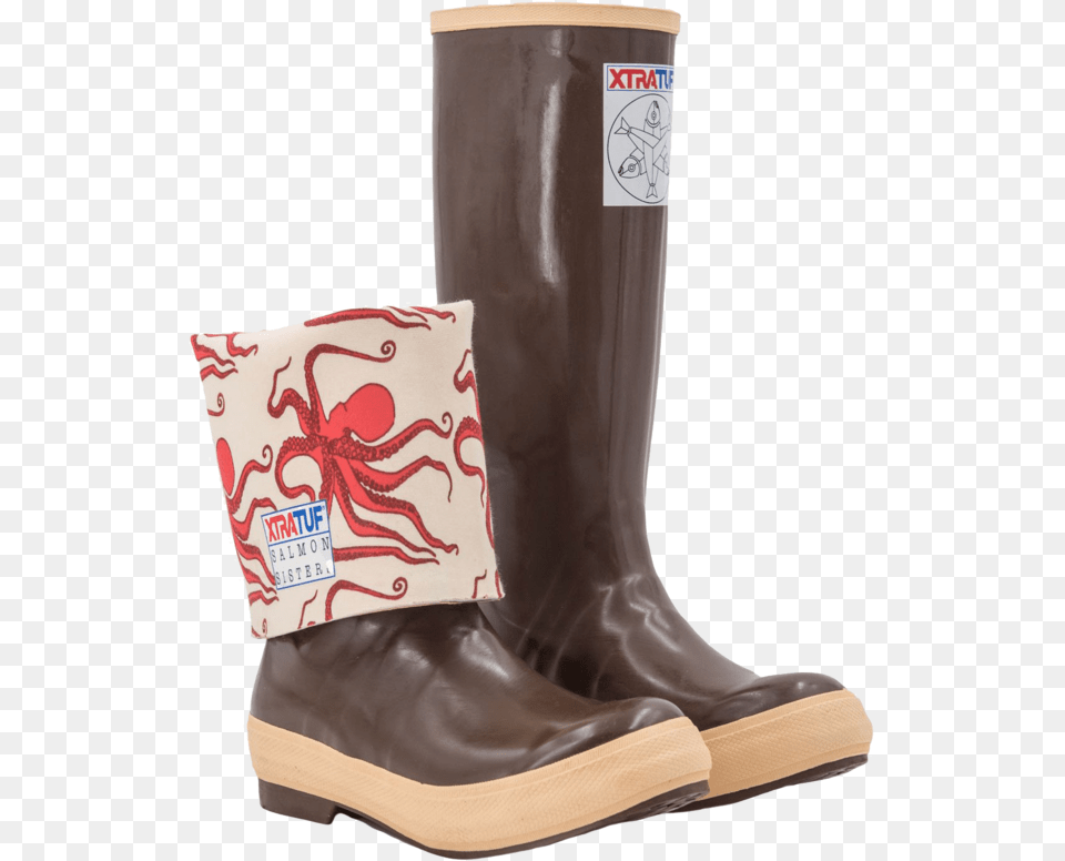 Xtratuf Salmon Sisters Octopus, Boot, Clothing, Footwear, Riding Boot Png