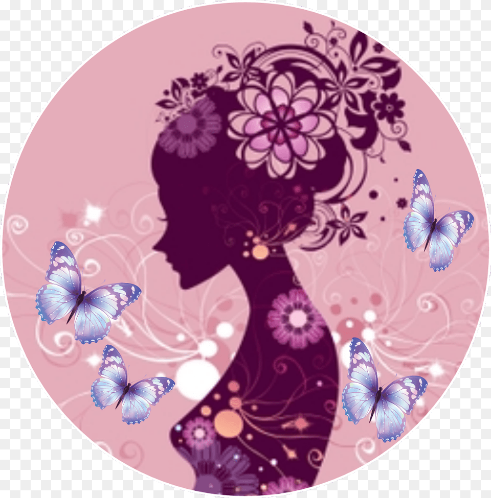 Xv Woman Silhouette Purple Background, Art, Floral Design, Graphics, Pattern Free Png Download