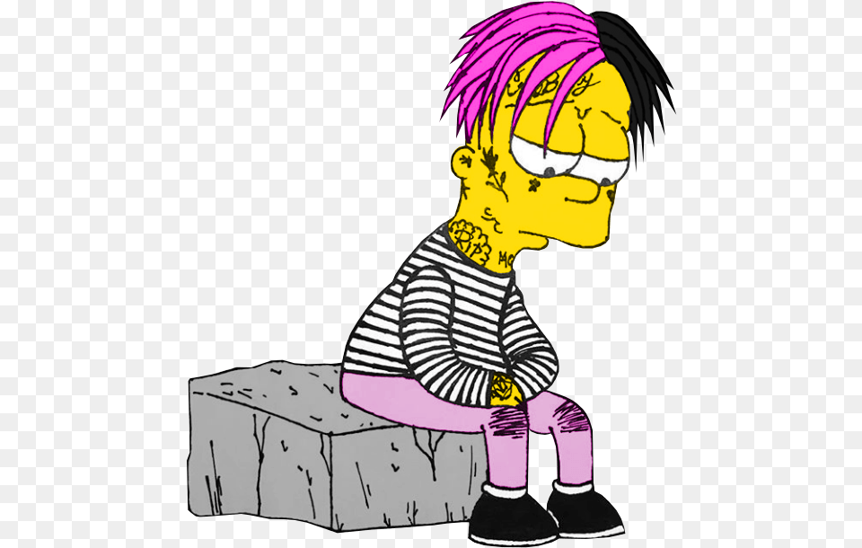 Xxxtentacion And Trippie Redd Lil Peep Bart Simpson, Book, Comics, Publication, Person Free Png