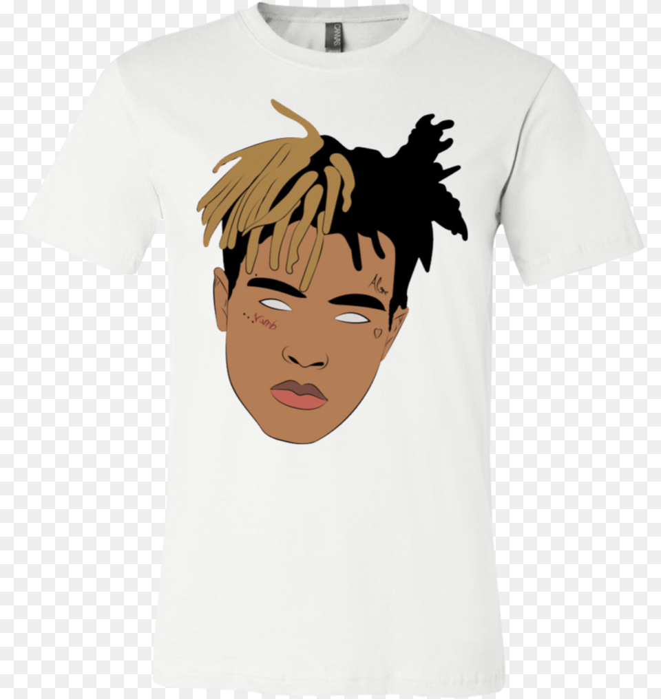 Xxxtentacion Face Art, Clothing, T-shirt, Head, Person Png