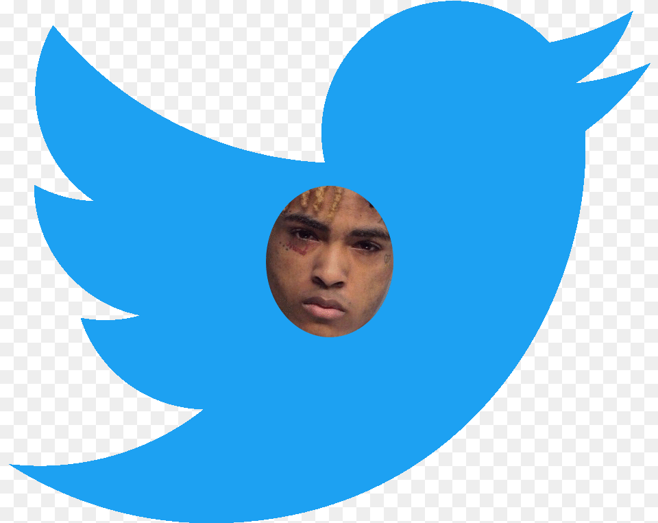 Xxxtentacion Gradually Turns Into Twitter Bird And, Logo, Photography, Portrait, Face Free Png