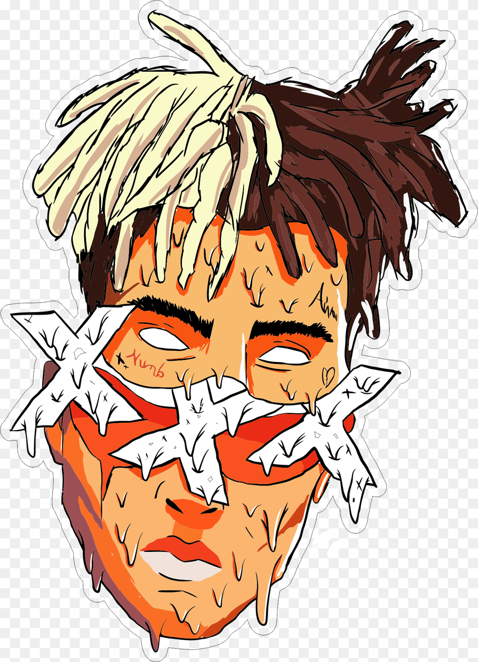 Xxxtentacion Vector Sticker By Nicoslime, Book, Comics, Publication, Person Free Transparent Png