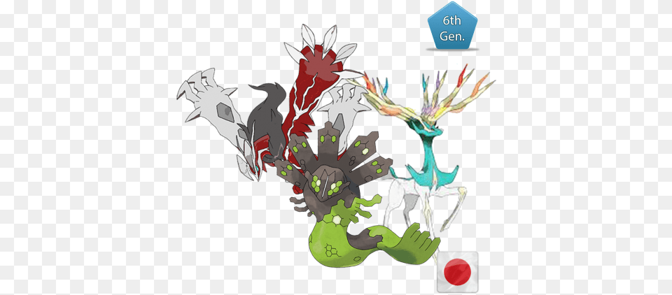 Xy Z Trio Yveltal And Pokemon Shiny Legendary Xerneas, Art, Graphics Png Image