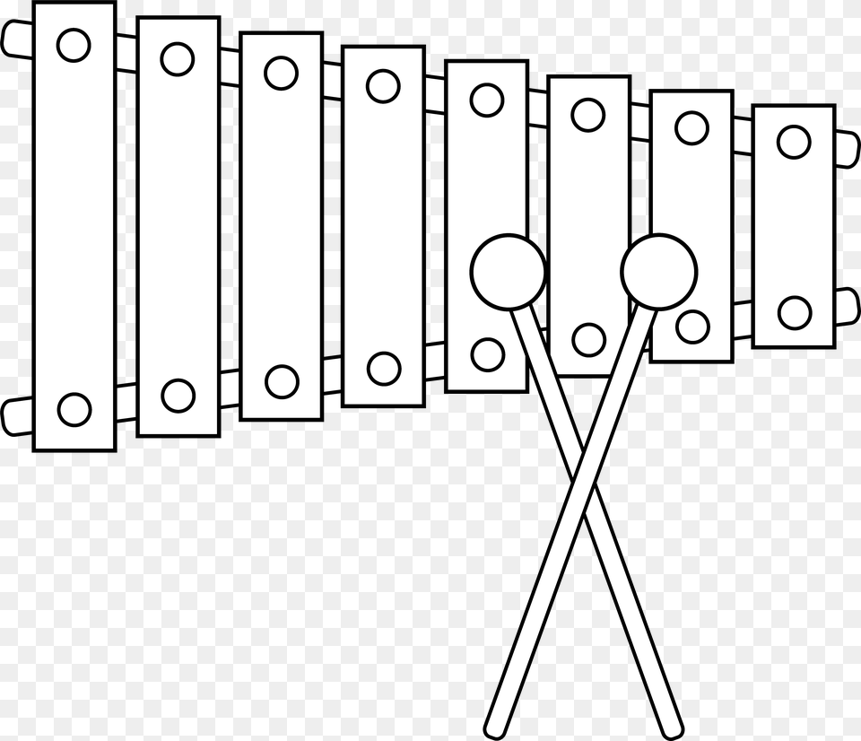 Xylophone Line Art Xylophone Clipart Black And Xylophone Black And White, Musical Instrument Png Image