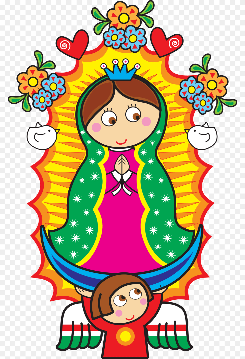 Y Gifs Animados Virgen De Guadalupe, Face, Head, Person, Pattern Free Png
