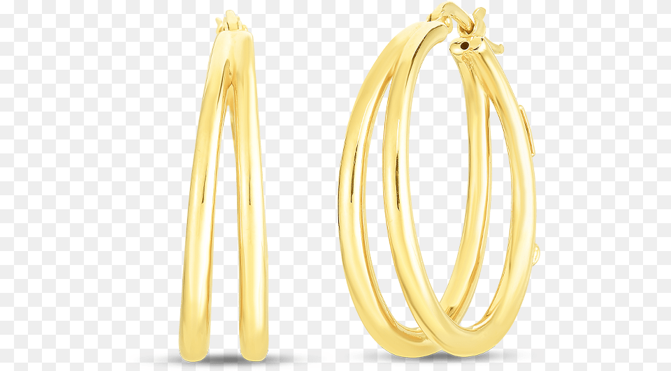Y Graduated 30mm Thin Double Hoop Earring Solid, Accessories, Gold, Jewelry, Ornament Free Png