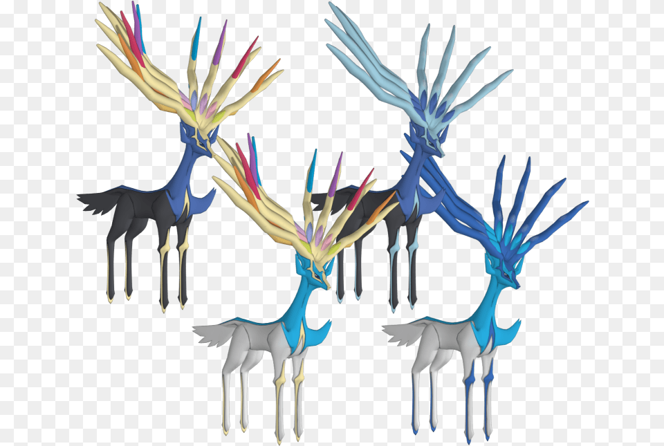 Y Pokemon Xerneas 3d Model Free Png Download