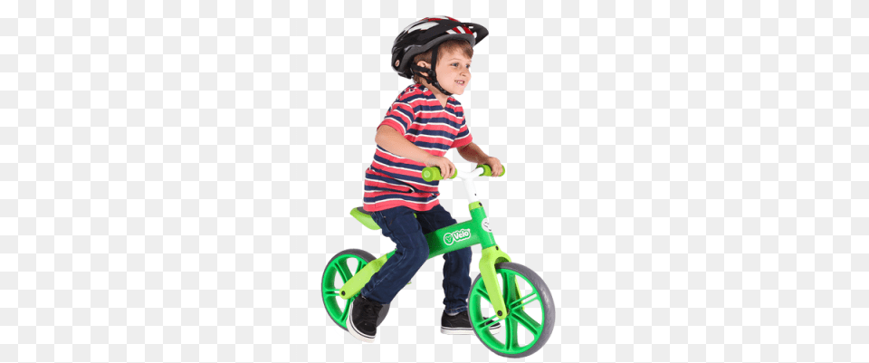 Y Velo Green Y Volution Y Velo Balance Bike, Helmet, Baby, Person, Vehicle Free Transparent Png