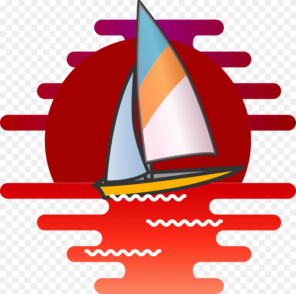 Yacht Sunset Clipart, Boat, Sailboat, Transportation, Vehicle Png Image