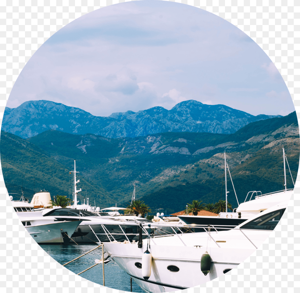 Yachts Port Montenegro Croatia, Waterfront, Photography, Water, Boat Png Image