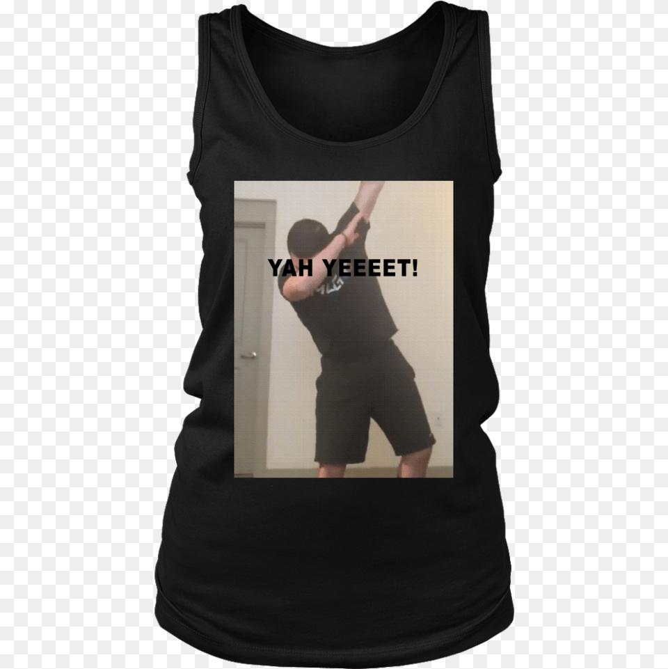 Yah Yeet Shirt Active Tank, Clothing, T-shirt, Person, Shorts Free Png Download