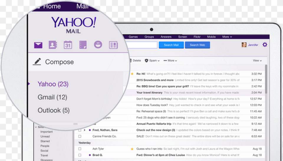 Yahoo Mail Now Lets You Access Your Gmail Too But Yahoo Email Look Like, Page, Text, File, Webpage Free Png