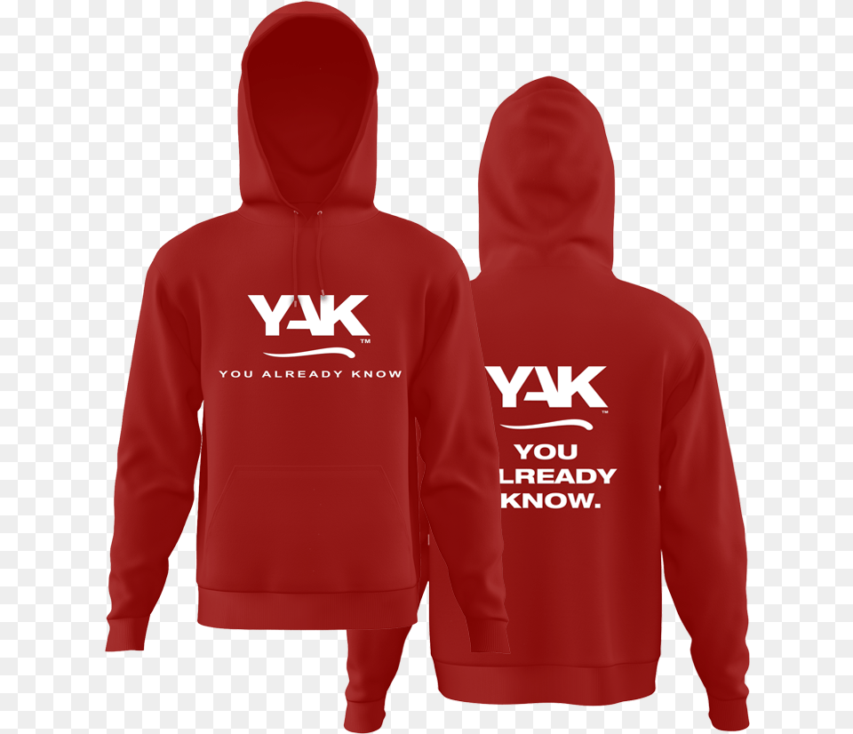 Yak Urban Style Hoodie 3 Red Front Back Hoodie, Sweatshirt, Clothing, Hood, Knitwear Free Transparent Png