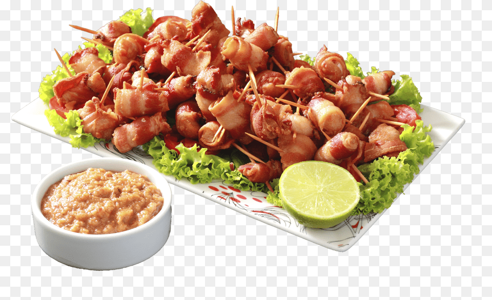 Yakitori Vegetarian Cuisine Bacon Spare Ribs Chicken Lemon, Food, Lunch, Meal, Meat Free Png