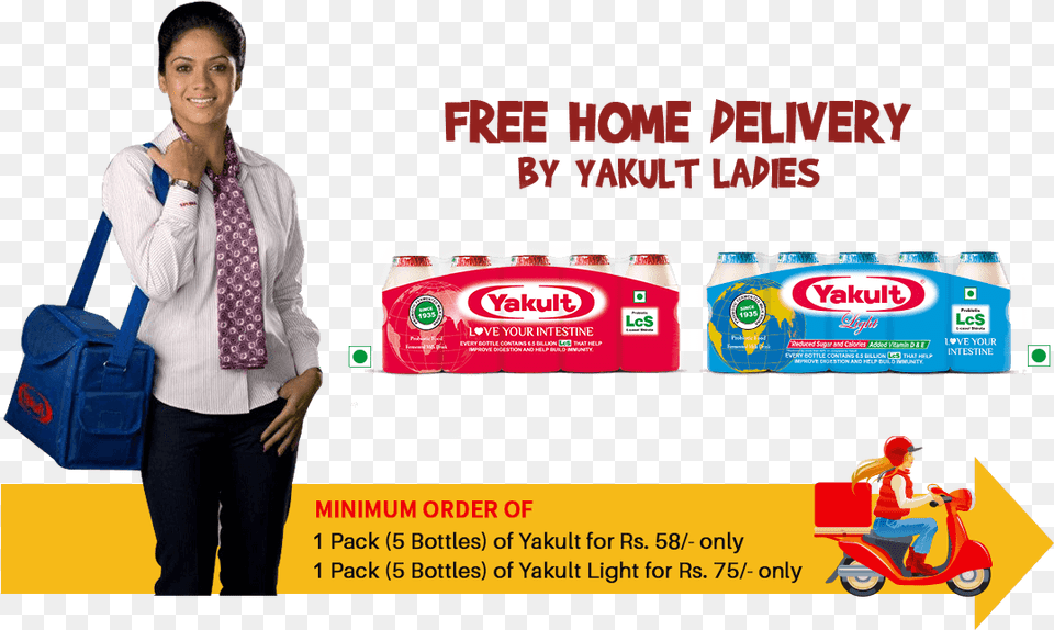 Yakult Home Delivery India Yakult Lady, Adult, Person, Man, Male Free Png Download