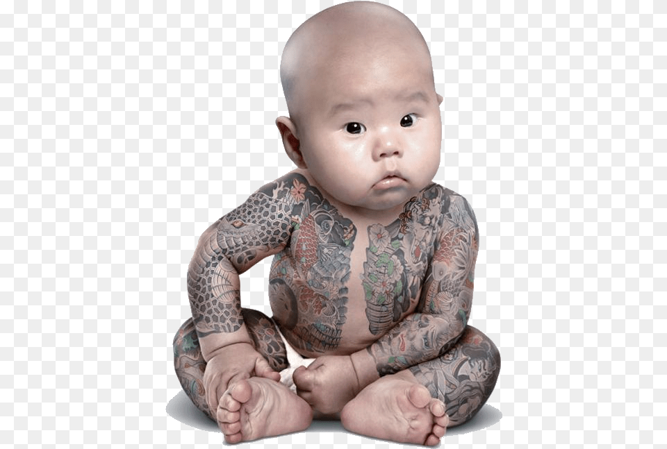 Yakuza Baby Yakuza Tattoo Baby, Face, Head, Person, Photography Free Transparent Png